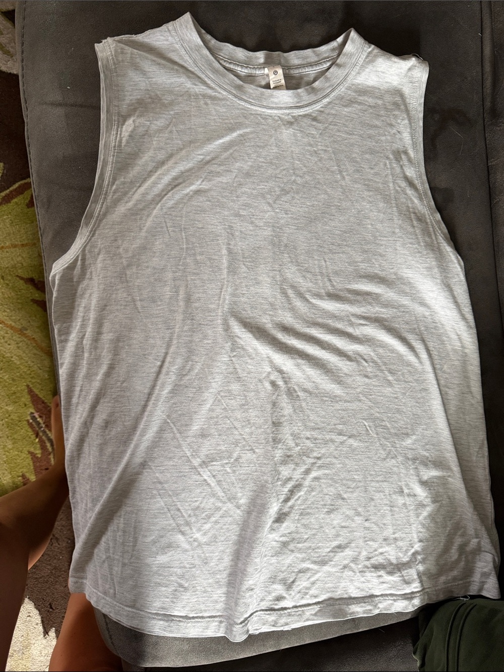 Men's Sleeveless Crew Neck Tank Top - Light Gray